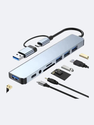Hub Multipuerto 7 Puerto Usb 3.0/2.0 +adaptador Usb Tipo C