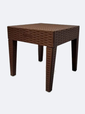 Mesa Plástica Desarmable Para Revistero Estilo Rattan Duraplas Marron/Negro
