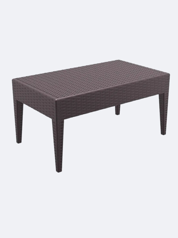 Mesa Plástica Rectangular Desarmable Estilo Rattan Duraplas Marron/Negro