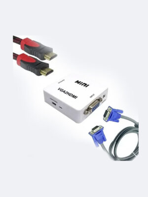 Convertidor Vga A Hdmi + Cables De Video 1.5mts