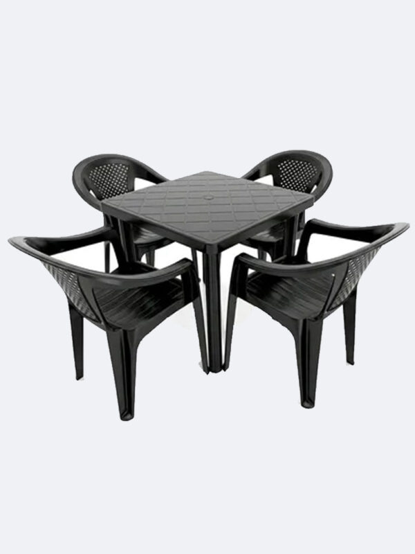 Juego de 4 Sillas+Mesa Plastica Cuadrada Desarmable Ledmon Gama de colores