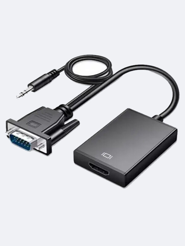 Convertidor Adaptador VGA macho a HDMI audio y 5v usb laptop pc tv monitor video beam
