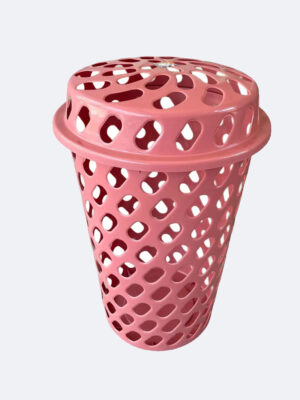 Cesta De Ropa Plástica Redonda Con Tapa Gold Plastic Gama De Colores