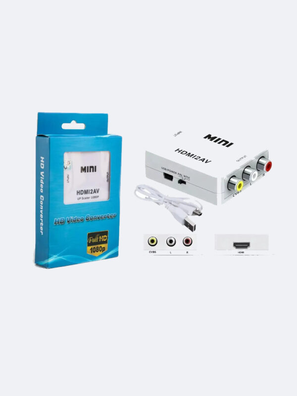 Convertidor Adaptador HDMI a AV RCA 1080p para laptop pc tv monitor roku fire tv box