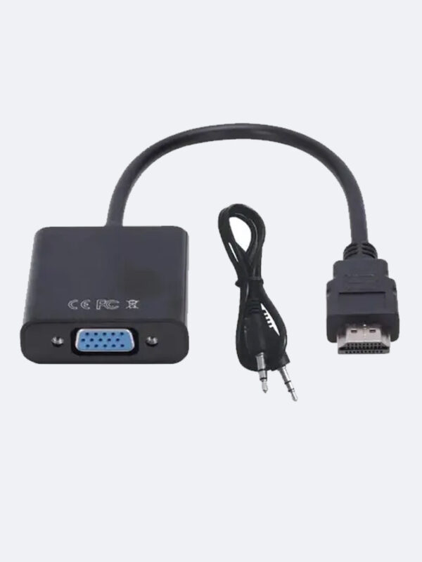 Convertidor Adaptador HDMI a VGA con audio para laptop pc tv monitor video beam