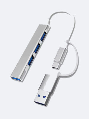 Hub Multipuerto 4 Puerto Usb 3.0/2.0 +adaptador Usb Tipo C
