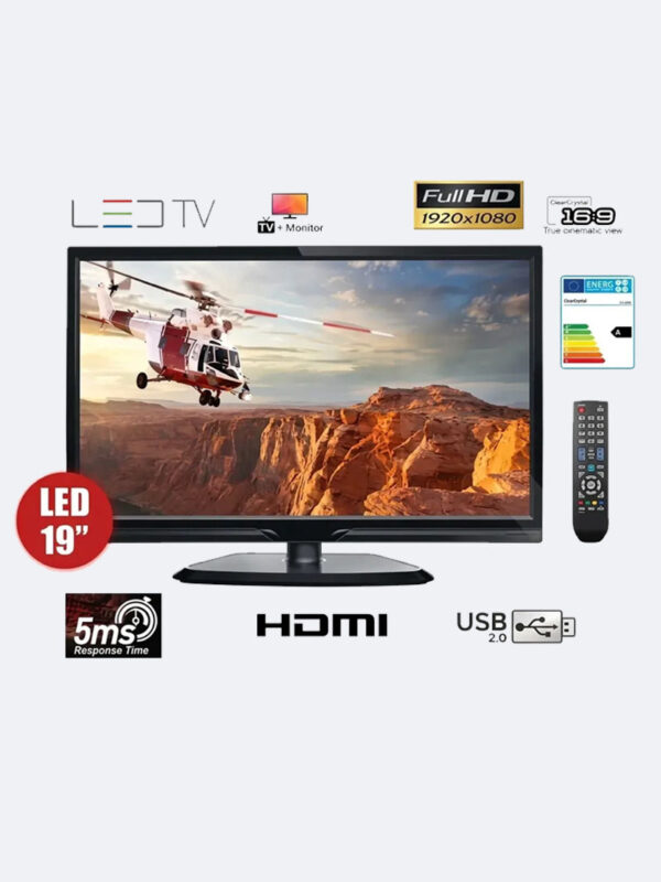 Monitor Led 19'' Premium Tv Crystalview Hdmi 1080p Vga Usb