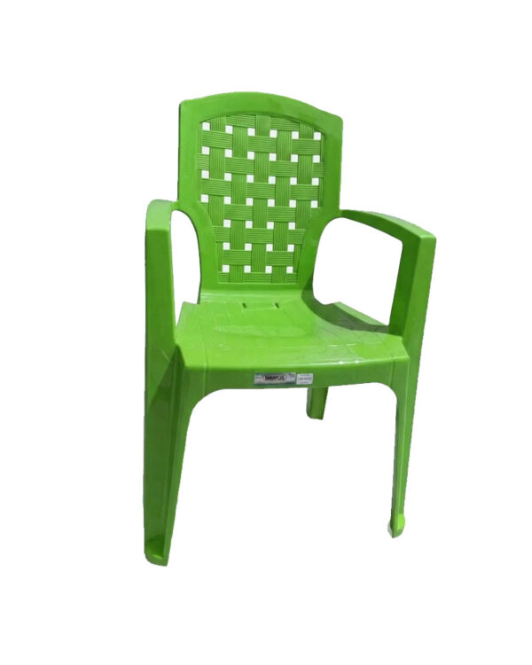 Silla Plástica Resistente Con Reposabrazos Estilo Tejida Duraplas Gama De Colores